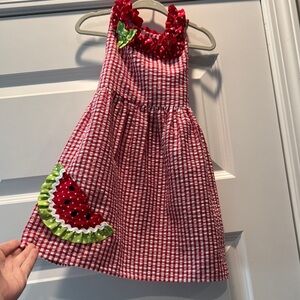 Red Gingham Watermelon Dress for Kids